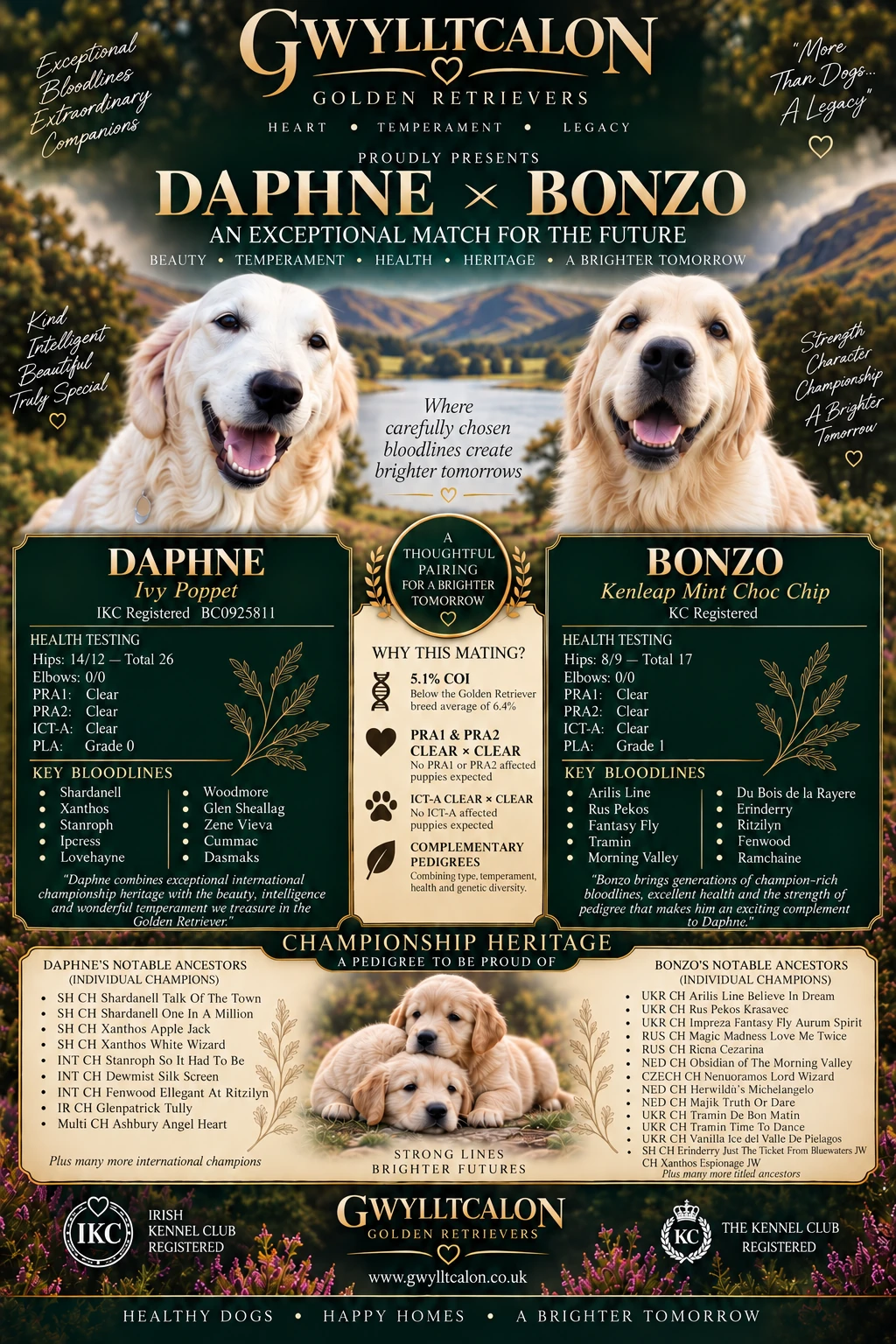 Daphne and Bonzo pairing information